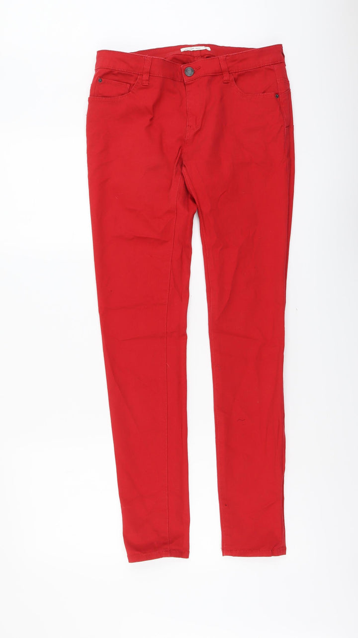Calliope Womens Red Cotton Skinny Jeans Size M L31 in Regular Button