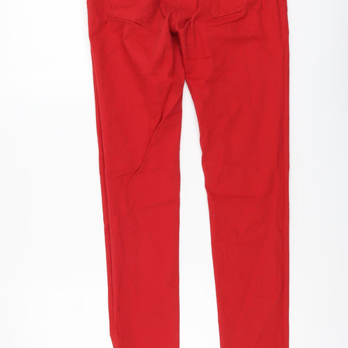 Calliope Womens Red Cotton Skinny Jeans Size M L31 in Regular Button