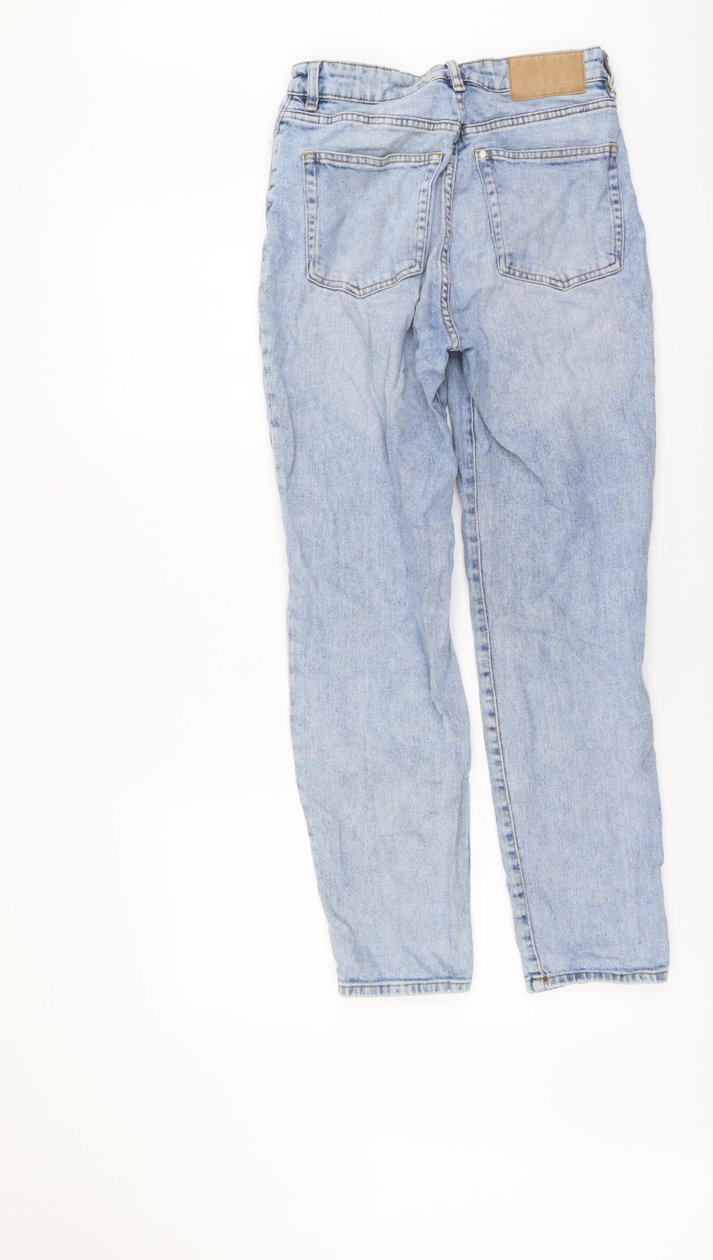H&M Womens Blue Cotton Skinny Jeans Size 8 L27 in Regular Button