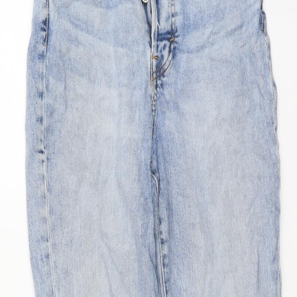 H&M Womens Blue Cotton Skinny Jeans Size 8 L27 in Regular Button