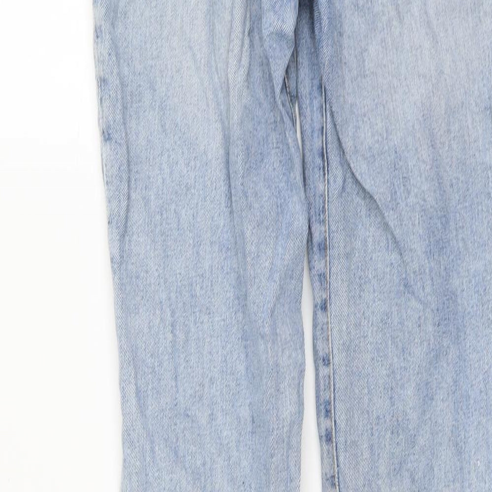 H&M Womens Blue Cotton Skinny Jeans Size 8 L27 in Regular Button