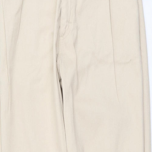 Kesso Womens Beige Cotton Straight Jeans Size 14 L33 in Regular Button