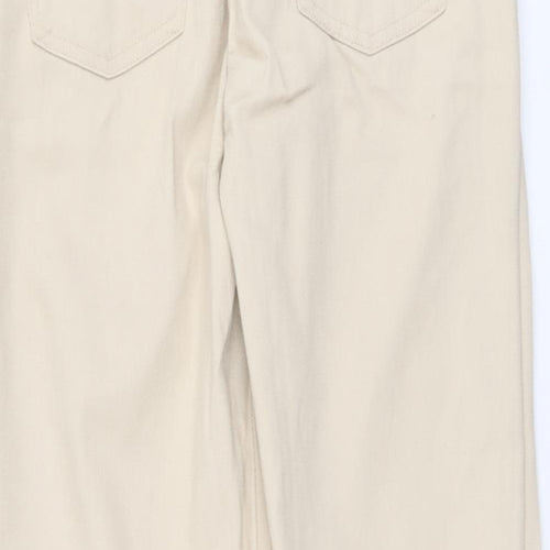 Kesso Womens Beige Cotton Straight Jeans Size 14 L33 in Regular Button
