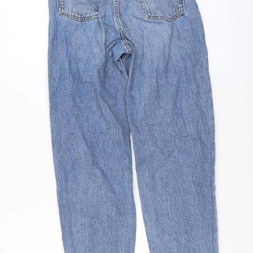 Miss Selfridge Womens Blue Cotton Tapered Jeans Size 4 L27 in Regular Button