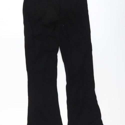 Daxi Womens Black Cotton Flared Jeans Size M L25 in Regular Button
