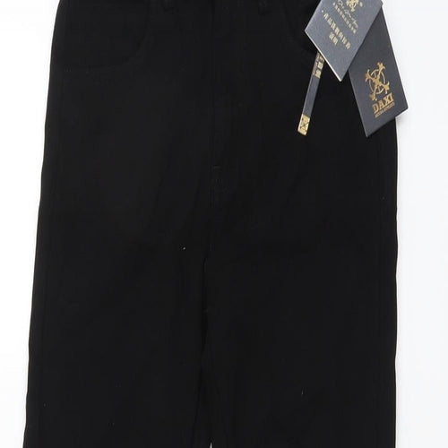 Daxi Womens Black Cotton Flared Jeans Size M L25 in Regular Button