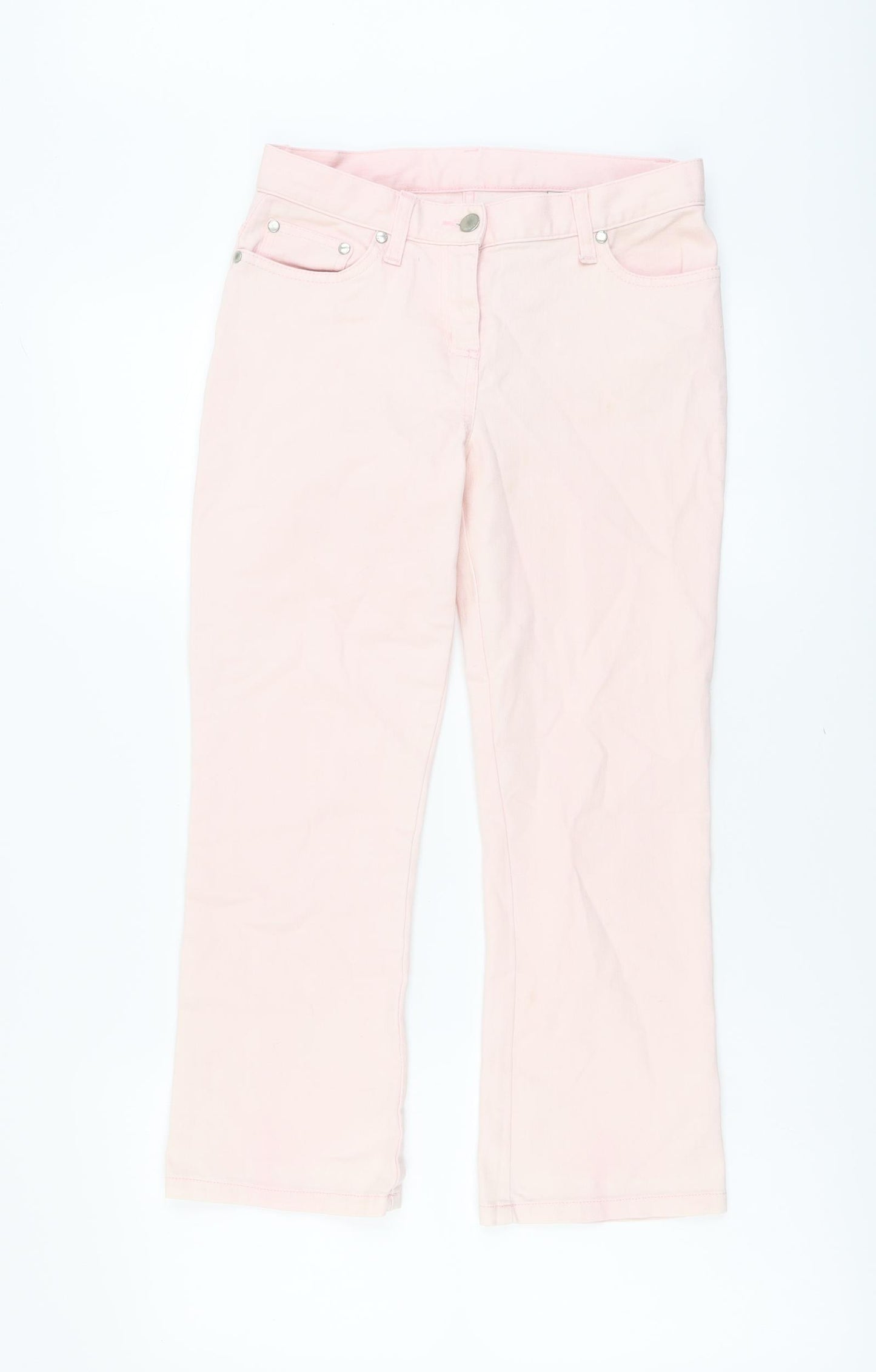 NEXT Womens Pink Cotton Straight Jeans Size 6 L23 in Regular Button
