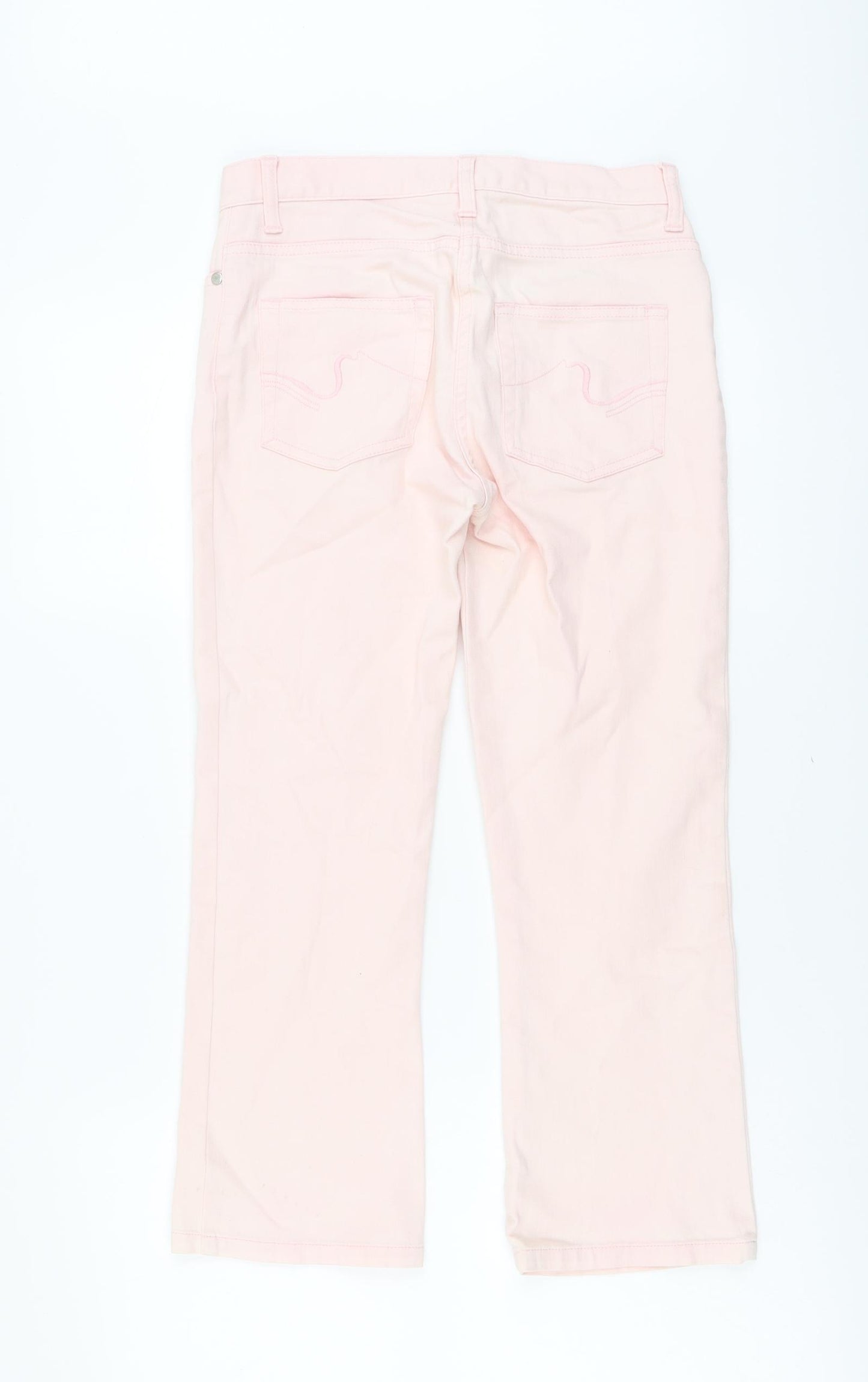 NEXT Womens Pink Cotton Straight Jeans Size 6 L23 in Regular Button