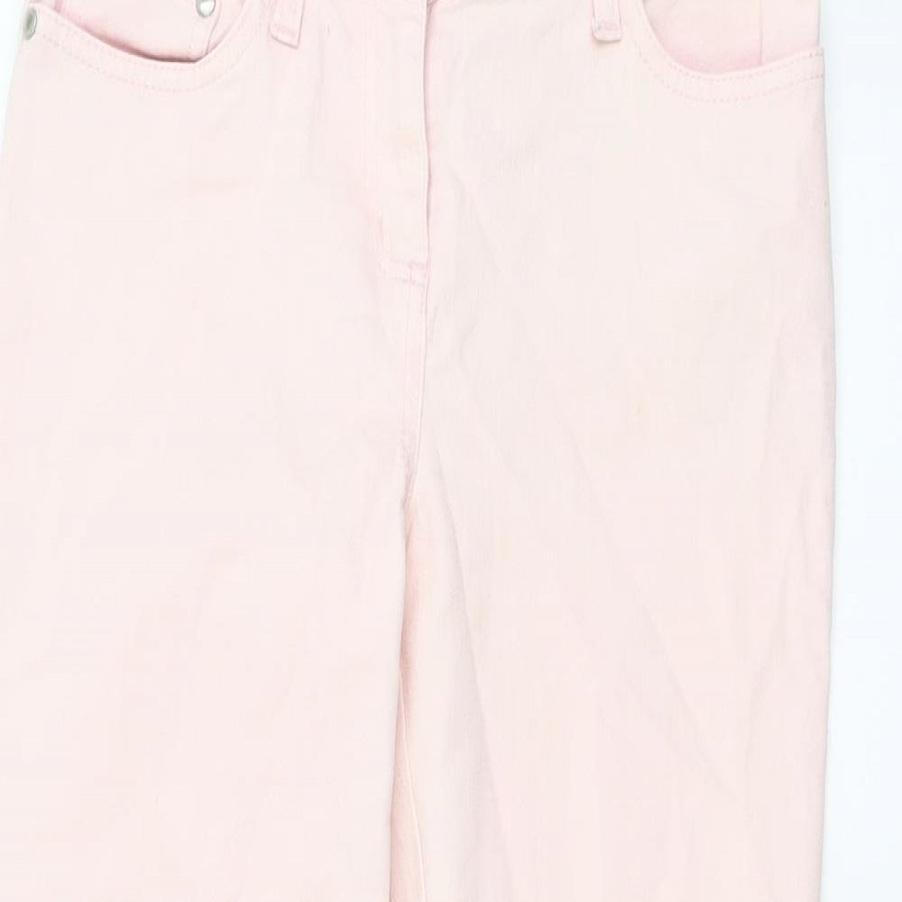 NEXT Womens Pink Cotton Straight Jeans Size 6 L23 in Regular Button