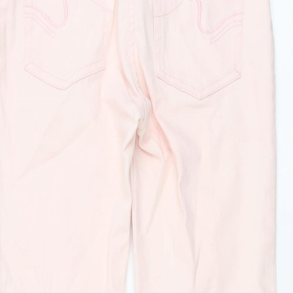 NEXT Womens Pink Cotton Straight Jeans Size 6 L23 in Regular Button