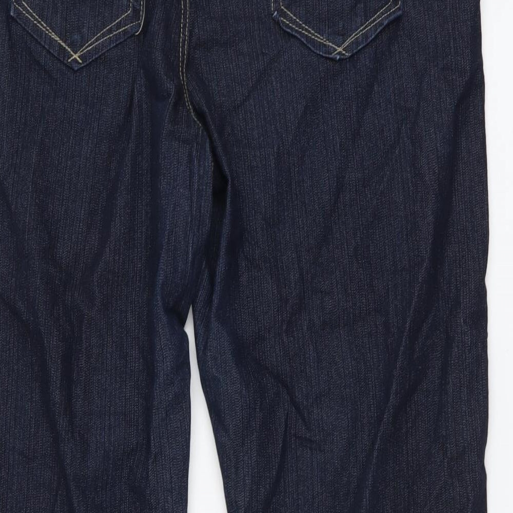 Bonmarché Womens Blue Cotton Bootcut Jeans Size 18 L28 in Regular Button