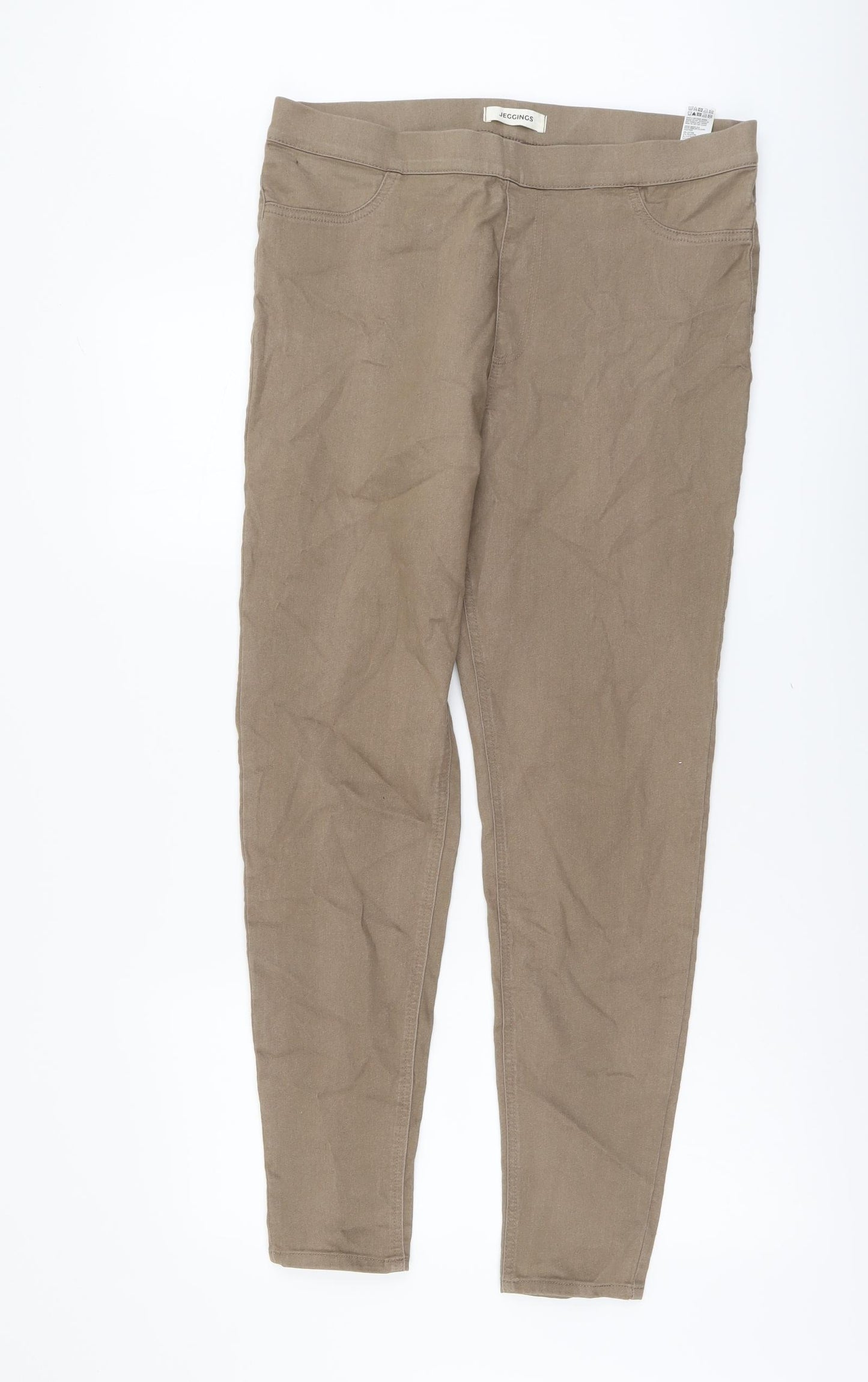 Marks and Spencer Womens Beige Cotton Jegging Jeans Size 16 L29 in Regular