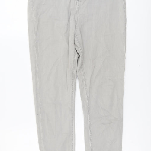 Marks and Spencer Womens Grey Cotton Skinny Jeans Size 12 L27 in Regular Button