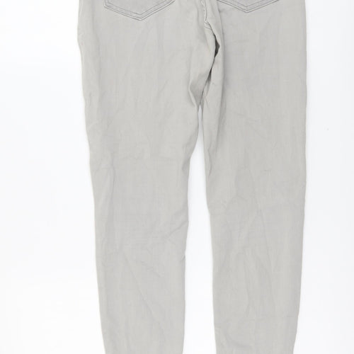 Marks and Spencer Womens Grey Cotton Skinny Jeans Size 12 L27 in Regular Button