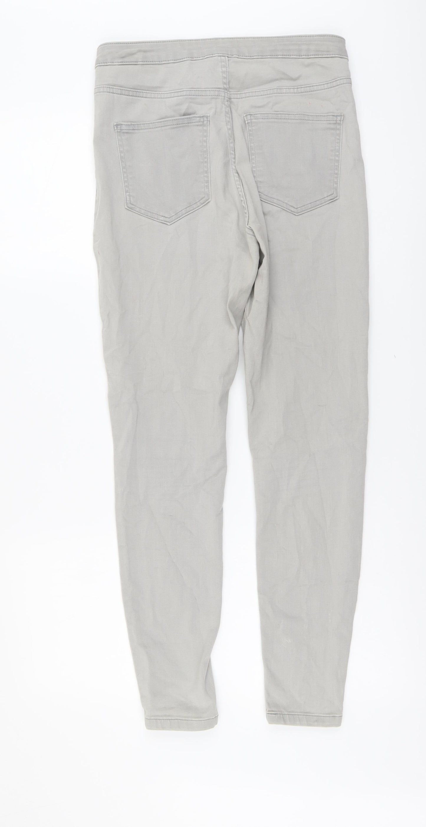 Marks and Spencer Womens Grey Cotton Skinny Jeans Size 12 L27 in Regular Button