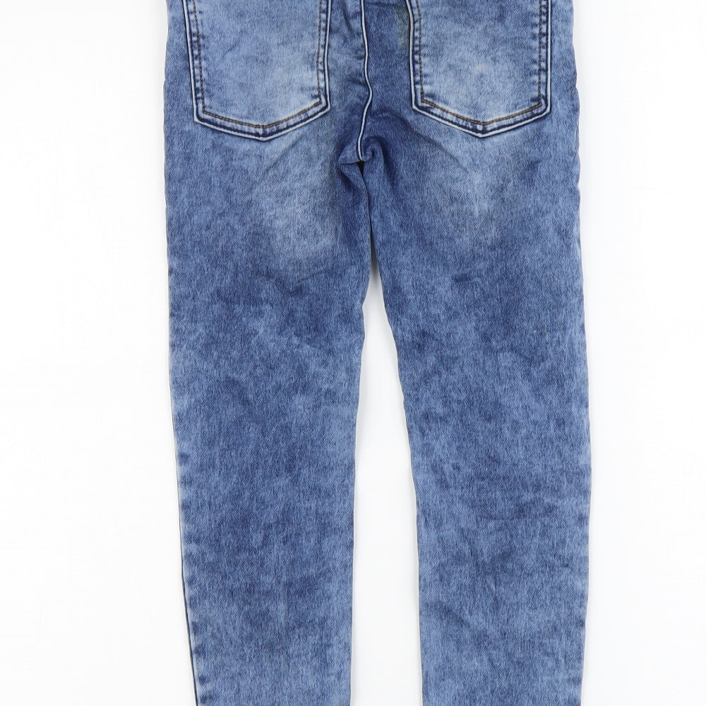 TU Boys Blue Cotton Skinny Jeans Size 7 Years Regular Drawstring