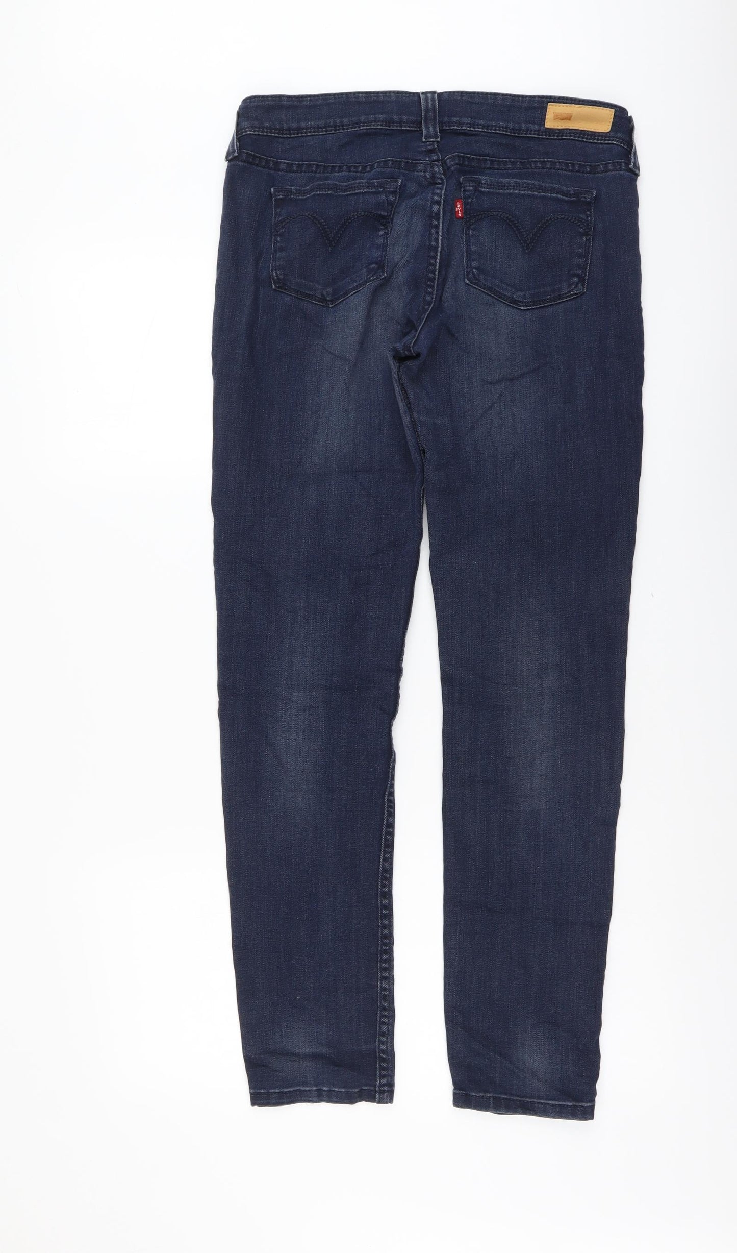 Levi's Womens Blue Cotton Straight Jeans Size 30 in L30 in Regular Button