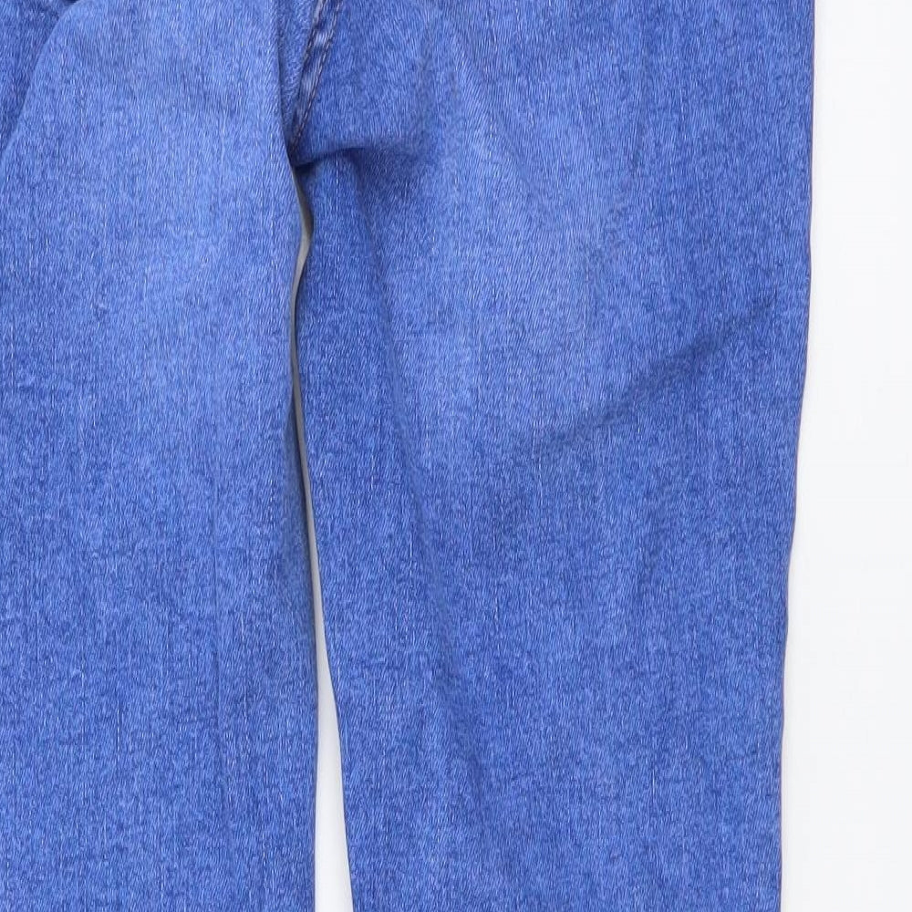 NEXT Womens Blue Cotton Skinny Jeans Size 14 L29 in Regular Button