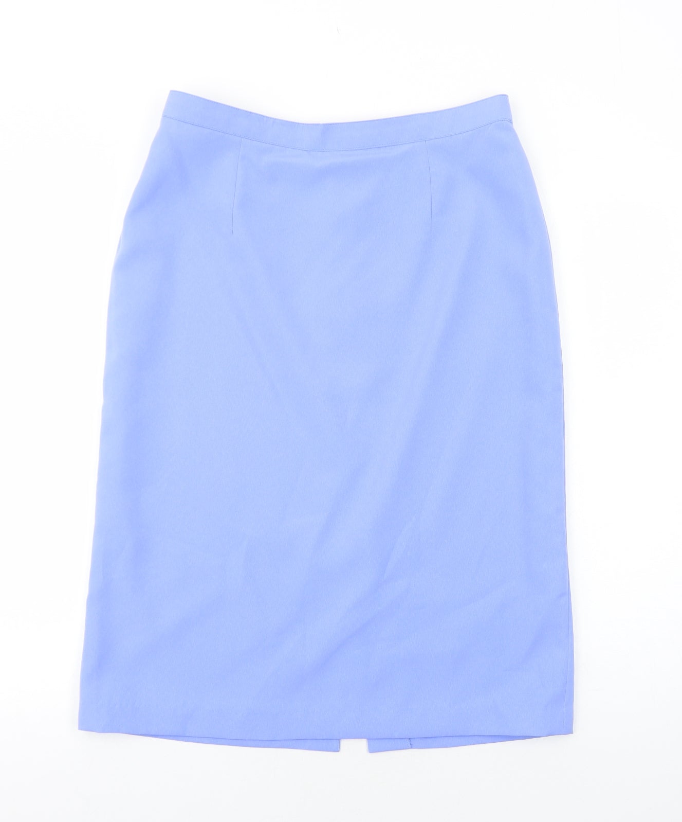 Preworn Womens Blue Polyester Straight & Pencil Skirt Size 16 Zip