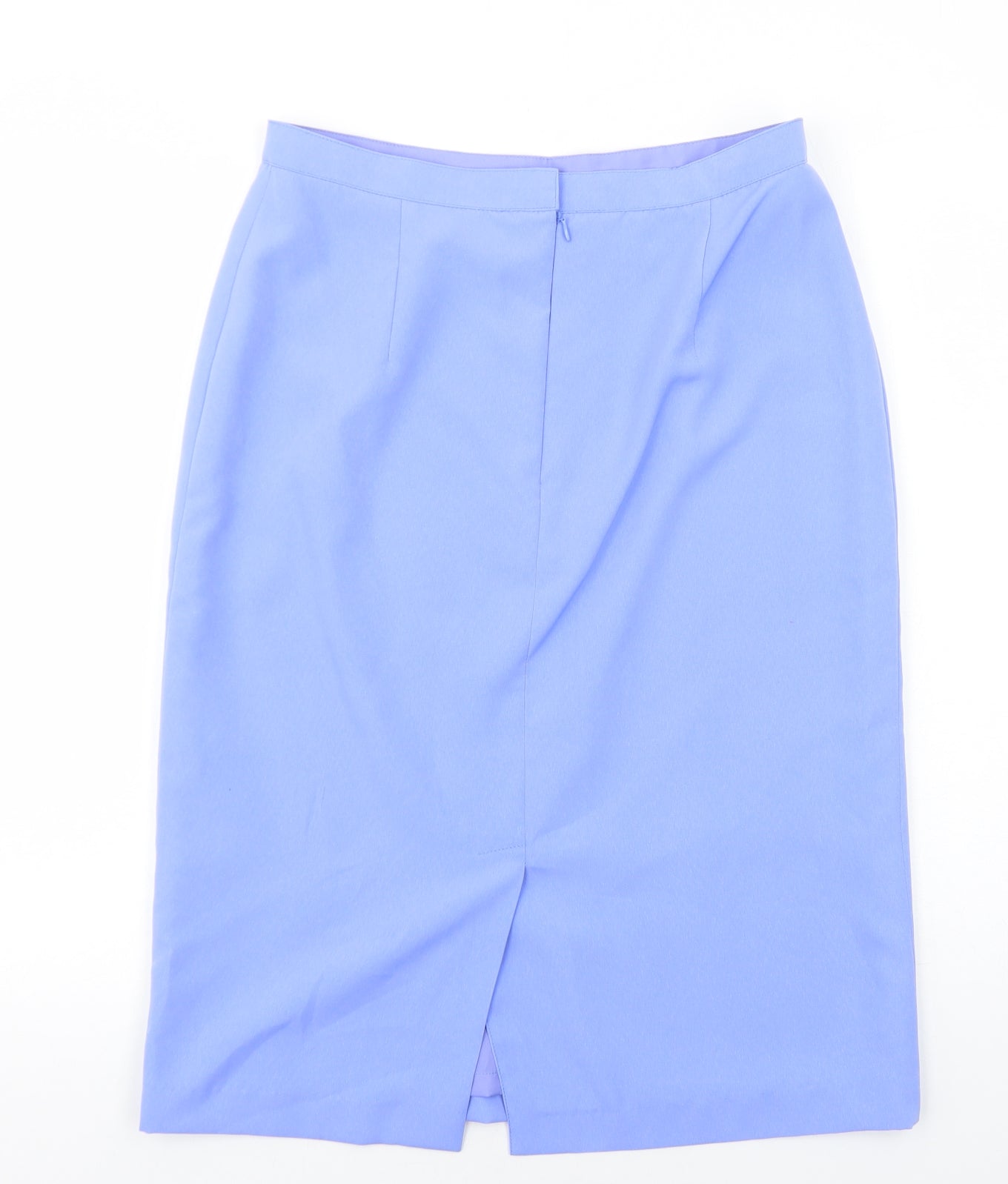 Preworn Womens Blue Polyester Straight & Pencil Skirt Size 16 Zip
