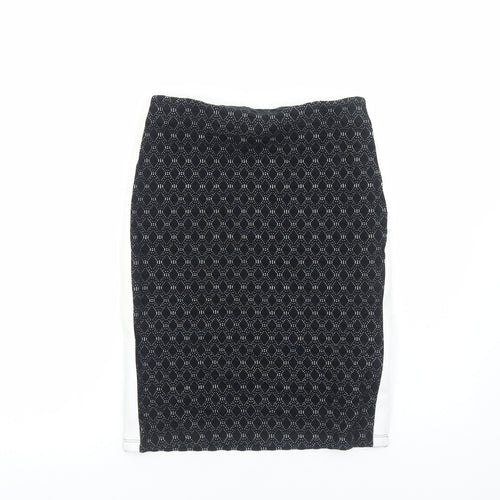 Taifun Womens Black Geometric Viscose Straight & Pencil Skirt Size 10