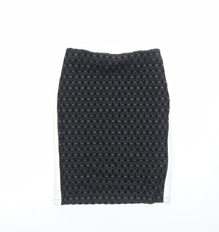 Taifun Womens Black Geometric Viscose Straight & Pencil Skirt Size 10