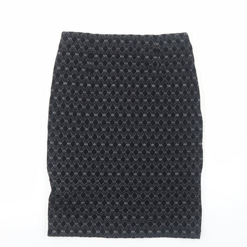 Taifun Womens Black Geometric Viscose Straight & Pencil Skirt Size 10
