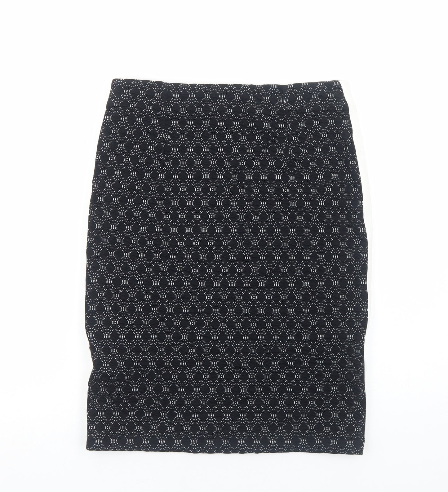 Taifun Womens Black Geometric Viscose Straight & Pencil Skirt Size 10