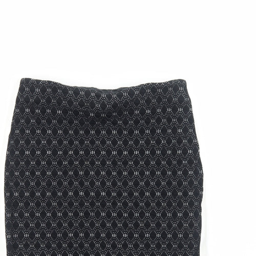 Taifun Womens Black Geometric Viscose Straight & Pencil Skirt Size 10