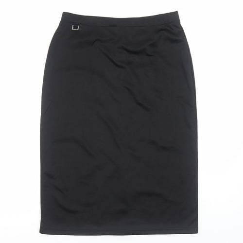 Wardrobe Womens Black Polyester Straight & Pencil Skirt Size 12