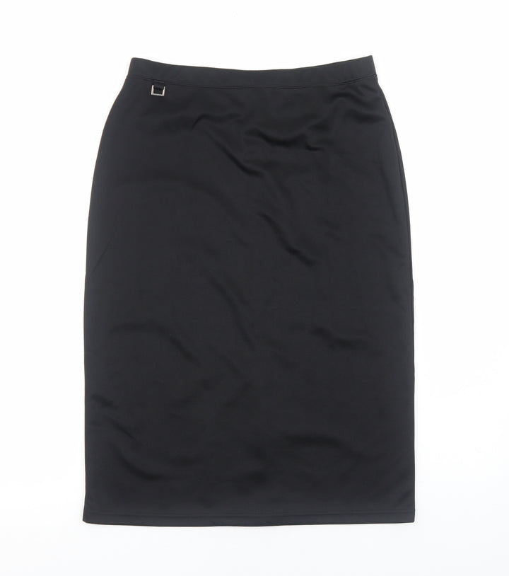 Wardrobe Womens Black Polyester Straight & Pencil Skirt Size 12