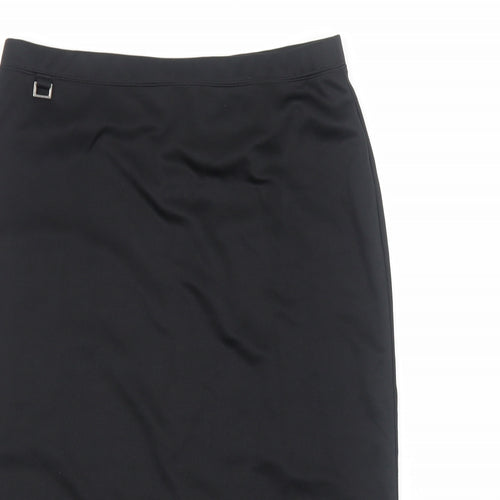Wardrobe Womens Black Polyester Straight & Pencil Skirt Size 12