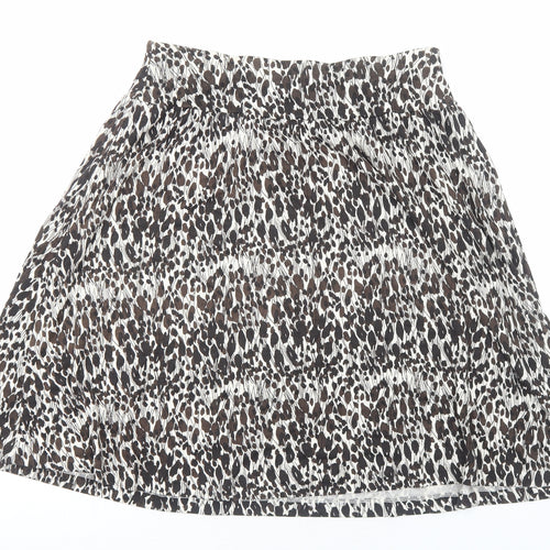 Ann Taylor Womens Brown Animal Print Viscose Swing Skirt Size M - Leopard Pattern