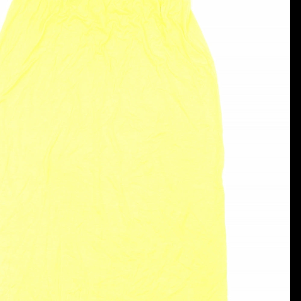 Miss Faceless Womens Yellow Viscose Peasant Skirt Size 12