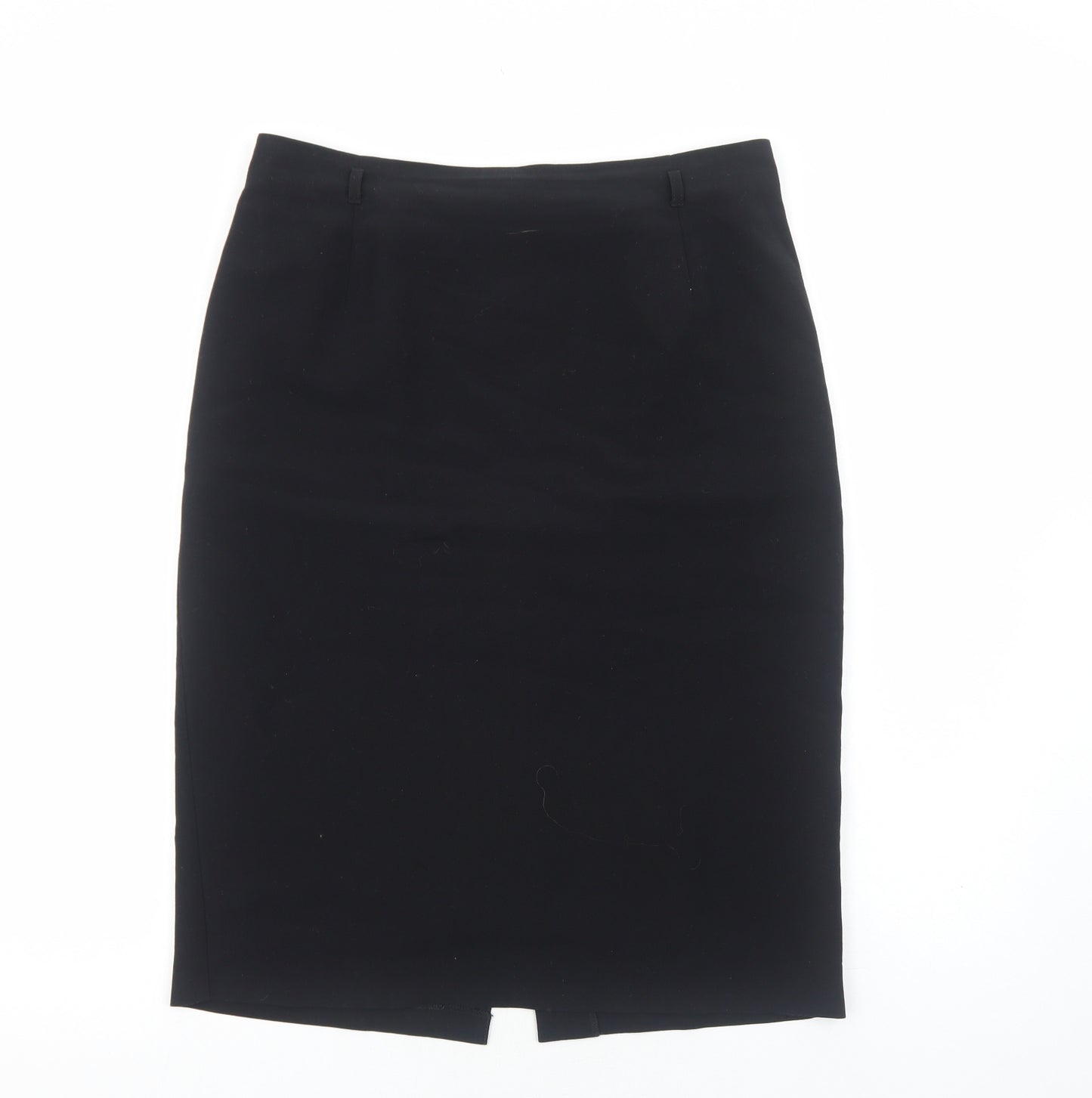 Marks and Spencer Womens Black Viscose Straight & Pencil Skirt Size 16 Zip