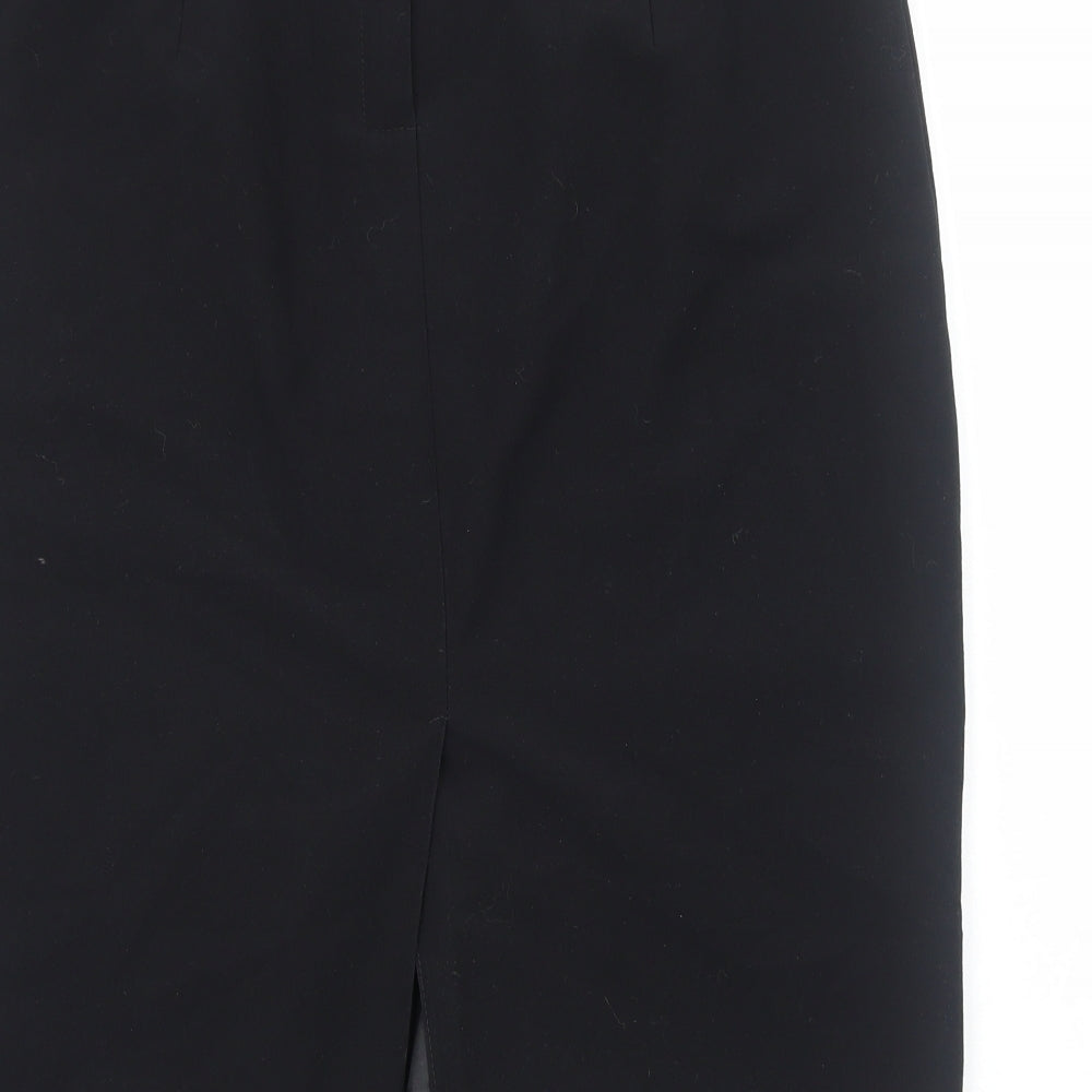 Marks and Spencer Womens Black Viscose Straight & Pencil Skirt Size 16 Zip