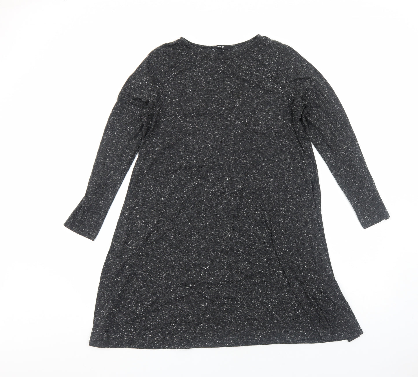 George Womens Grey Viscose T-Shirt Dress Size 16 Round Neck Pullover
