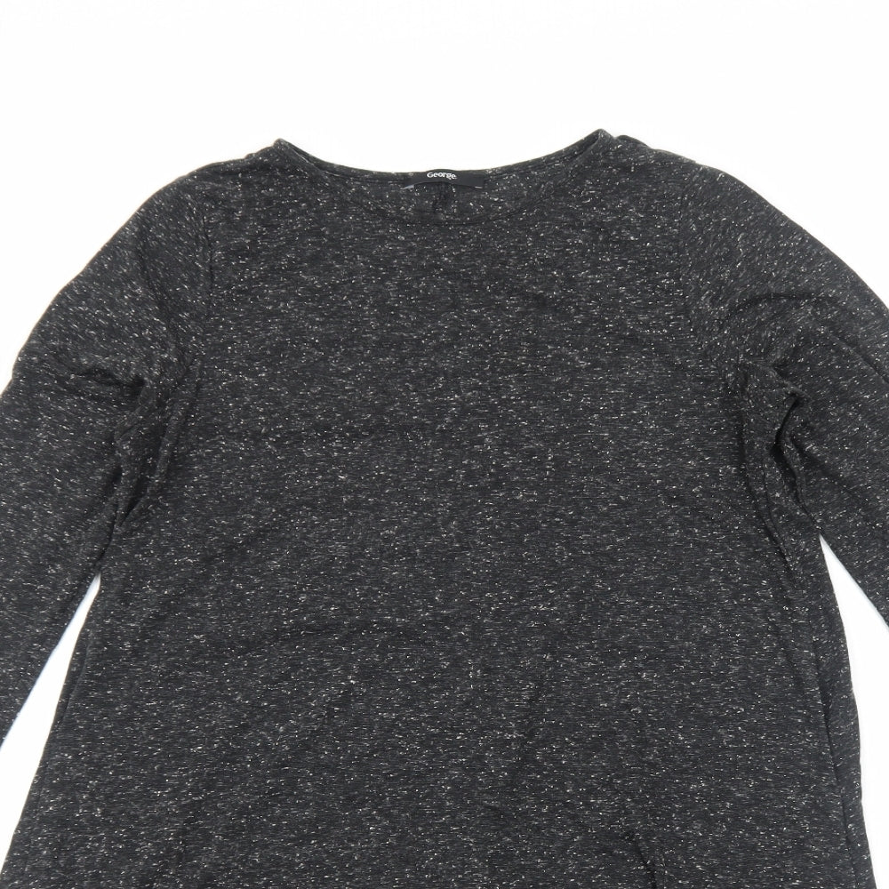 George Womens Grey Viscose T-Shirt Dress Size 16 Round Neck Pullover