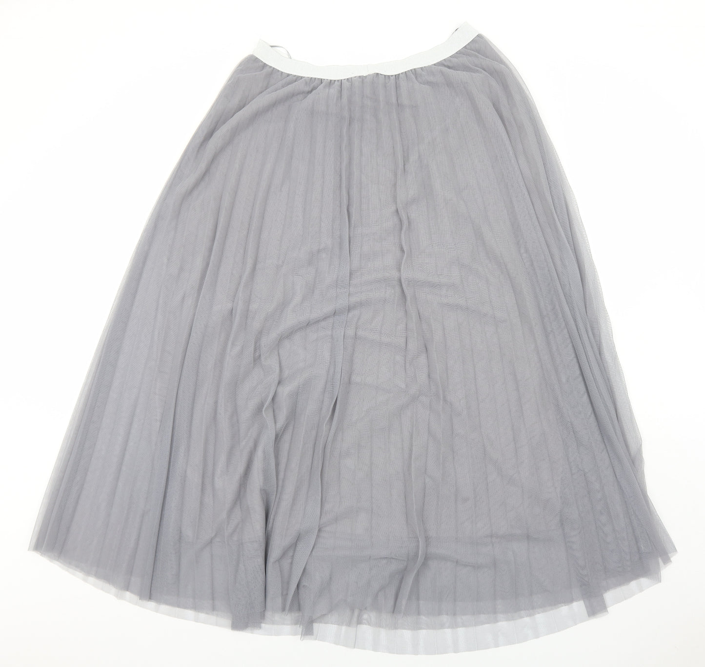 Marks and Spencer Womens Grey Polyester Pleated Skirt Size 14