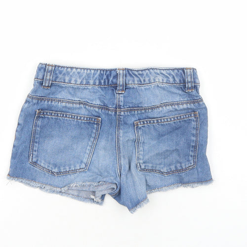 NEXT Girls Blue Cashgora Hot Pants Shorts Size 8 Years Regular Zip