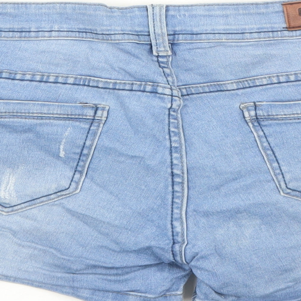 G-Star Womens Blue Cotton Boyfriend Shorts Size 12 Regular Zip