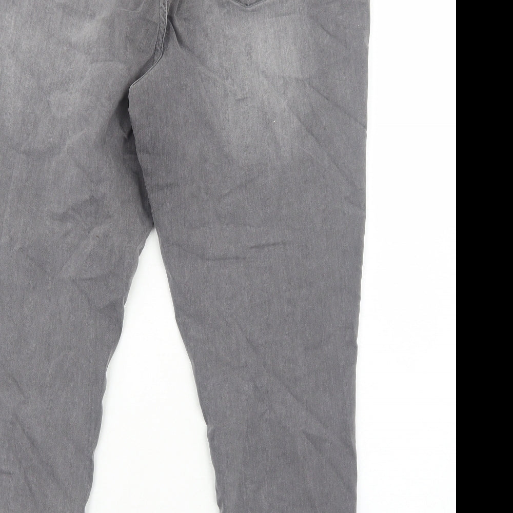Nutmeg Womens Grey Cotton Skinny Jeans Size 20 Regular Zip