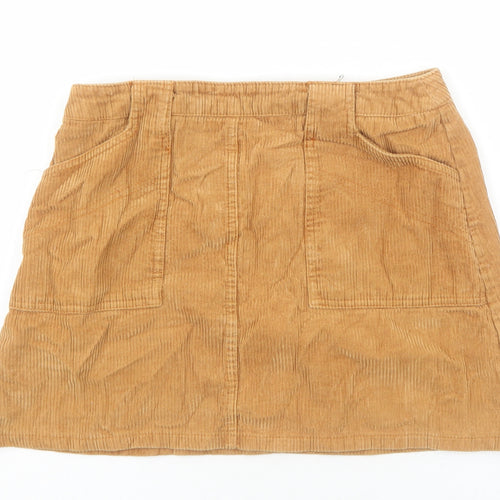 BDG Womens Brown Cotton Mini Skirt Size S Zip