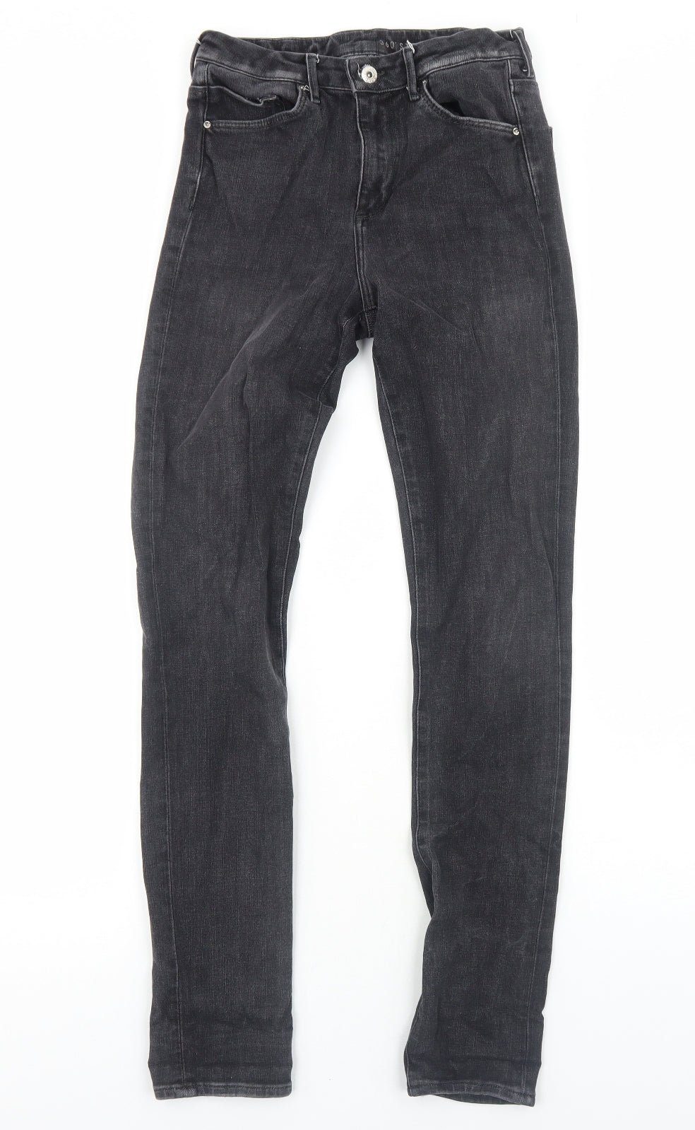 H&M Mens Black Cotton Skinny Jeans Size S L34 in Regular Zip