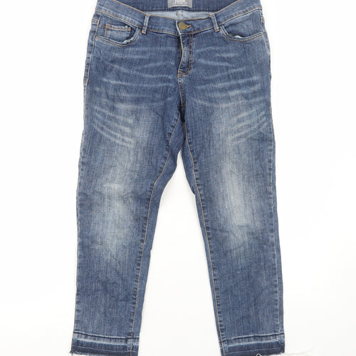 Dorothy Perkins Womens Blue Cotton Straight Jeans Size 10 Regular Zip