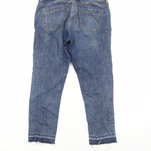 Dorothy Perkins Womens Blue Cotton Straight Jeans Size 10 Regular Zip