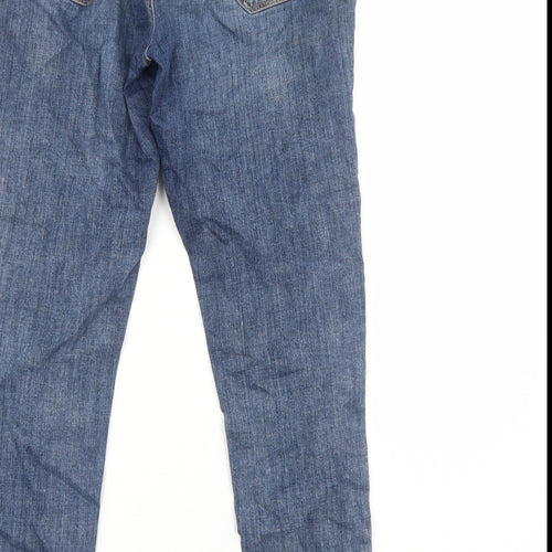 Dorothy Perkins Womens Blue Cotton Straight Jeans Size 10 Regular Zip