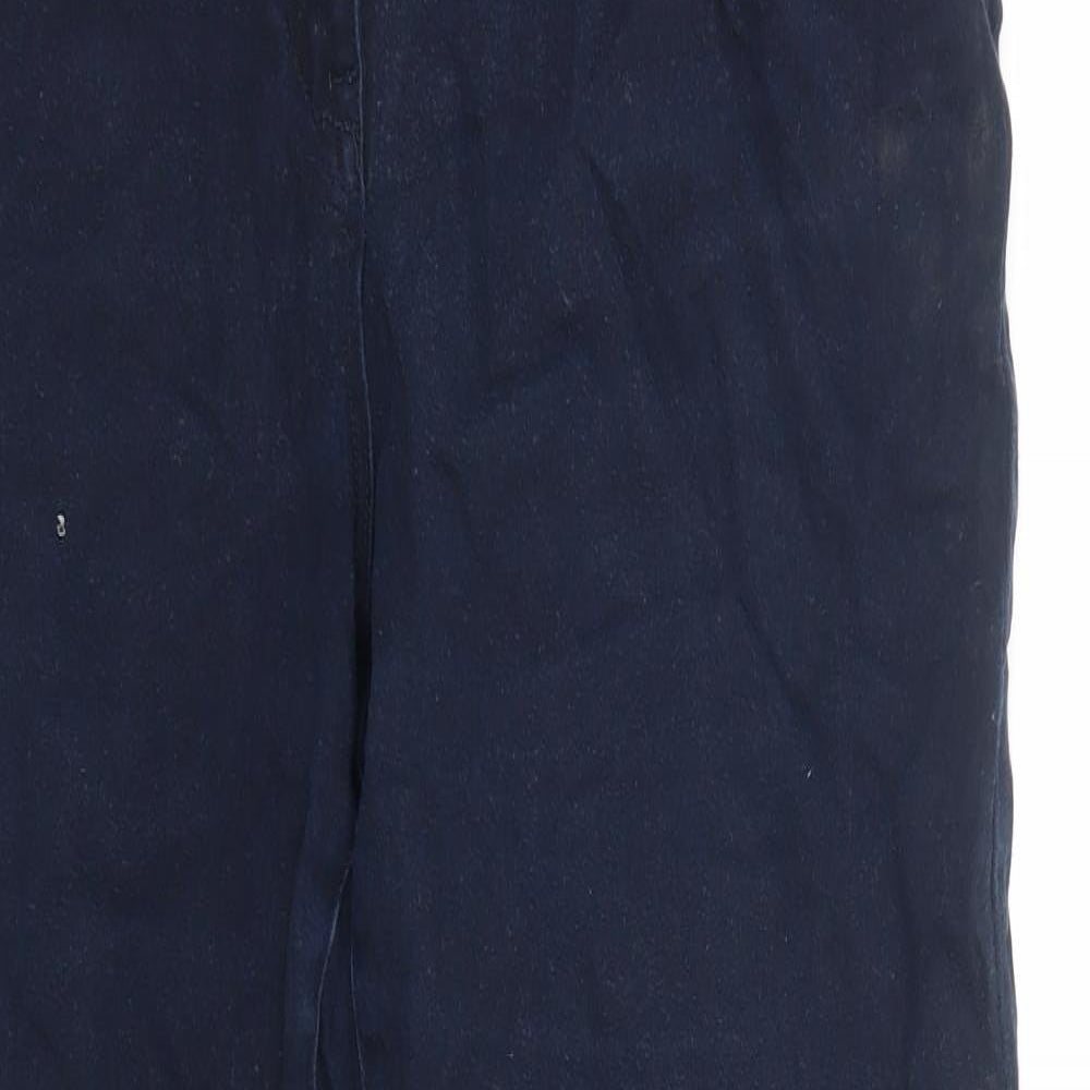 M&Co Womens Blue Cotton Straight Jeans Size 18 Regular Zip