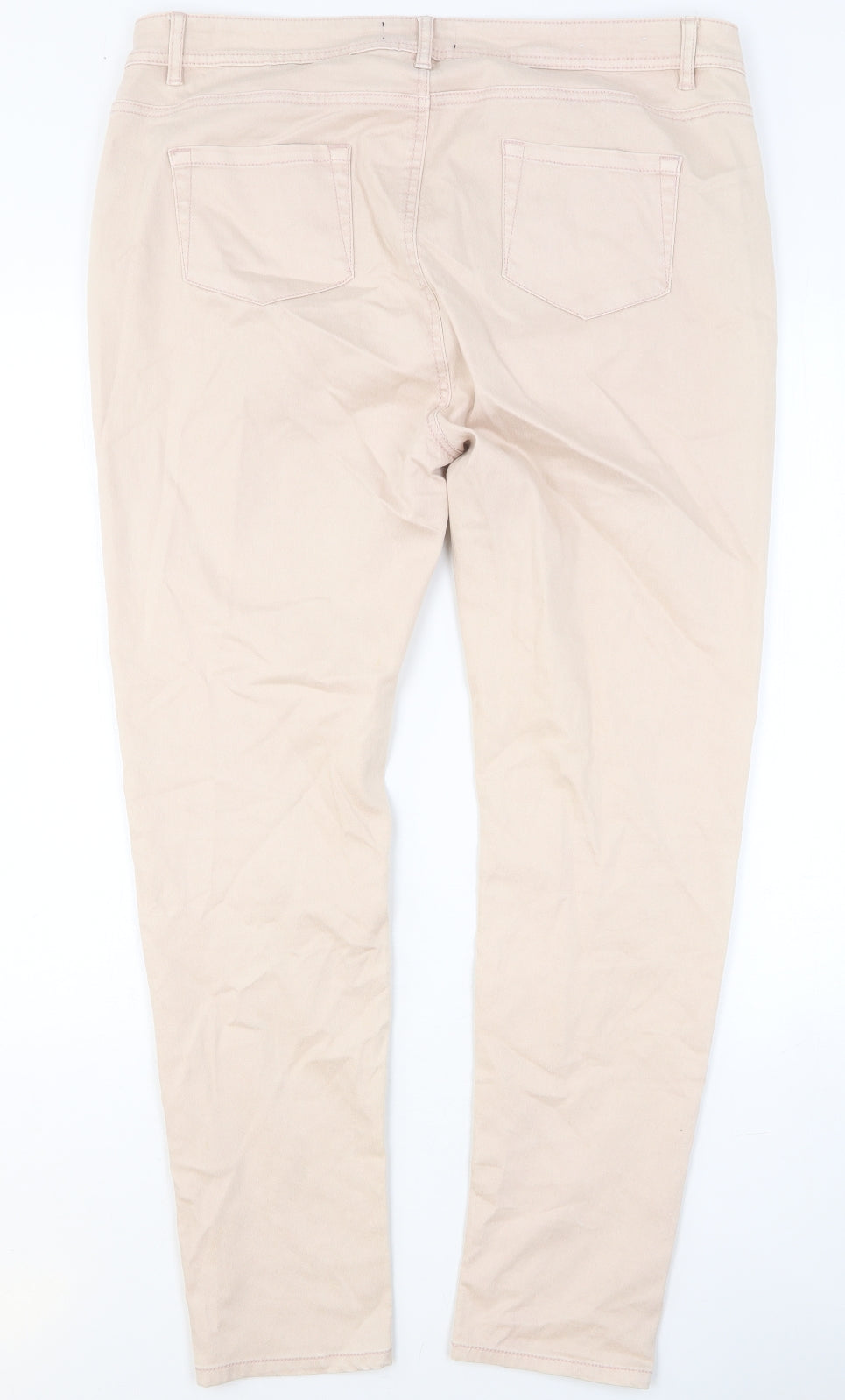 Alexa Womens Pink Cotton Skinny Jeans Size 18 Slim Button