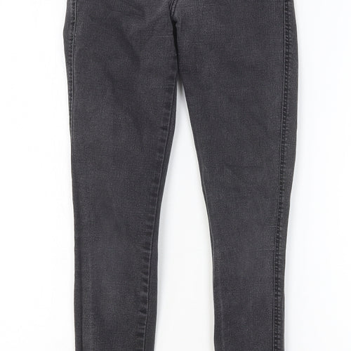 Zara Womens Black Cotton Skinny Jeans Size 6 Slim Button
